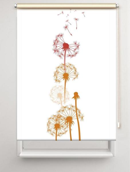 Rollo Dandelions mixed Pfeffer 3 , Rollo, Motivrollo, Rollo mit Druck, Fotorollo, bedrucktes Rollo, Fensterrollo,verdunkelndes Rollo, Sonnenschutz Rollo